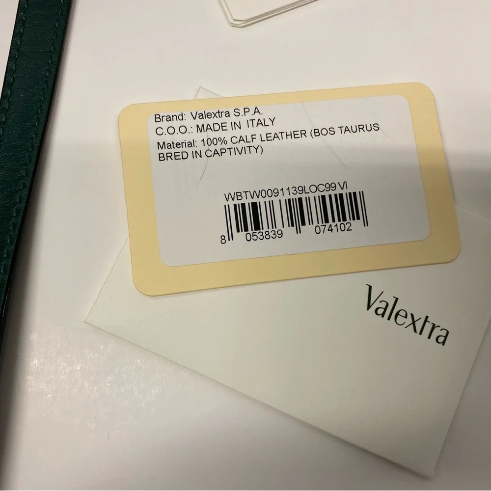 NWT VALEXTRA green LEATHER TWIST CROSSBODY handbag bag - Picture 9 of 14